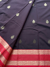 Semi Kanchi Silk Saree - Coffee Brown & Zari Border
