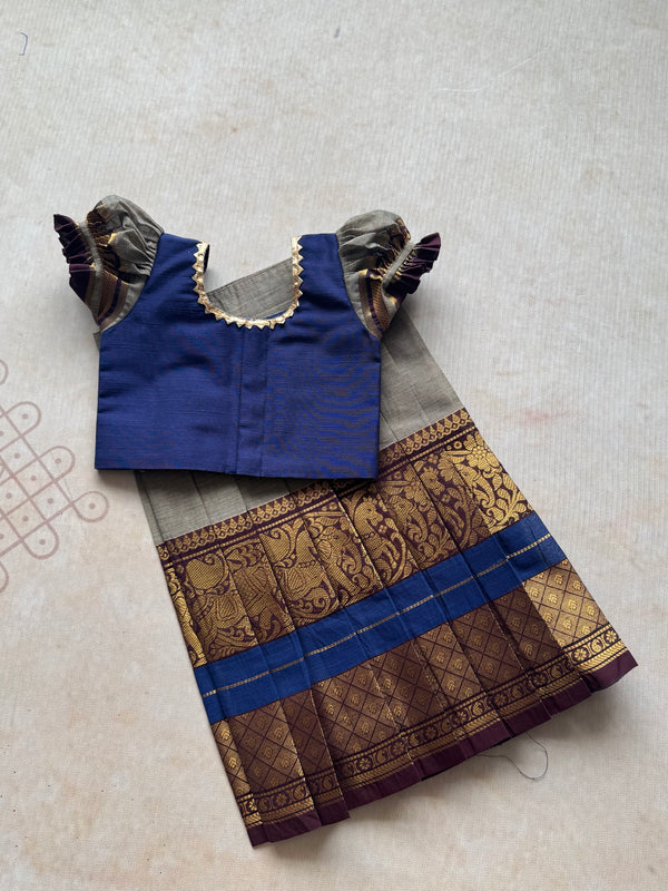 Chettinad Cotton Crop Top and Skirt - Festive Collections