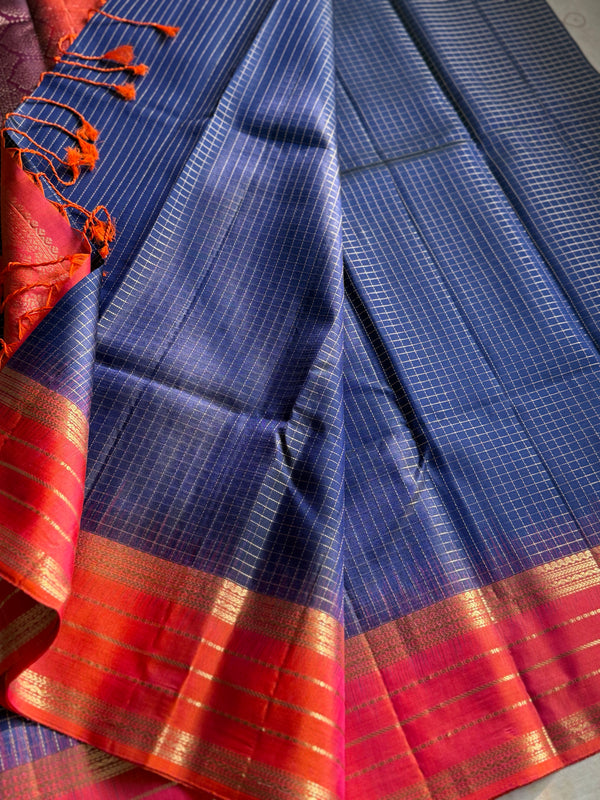 Pure Kanjivaram Soft Silk Saree – Pattani Kattam with Varisai Petta Border | Vintage Edition