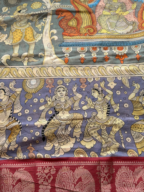 Sungudi x Kalamkari Cotton Saree