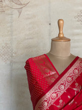 Yamini - Pure Banarasi Mushru Saree With Jaal Weaving