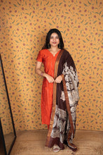 Dwaraka - Raw Silk 3-Piece Suit Set with Kalamkari Dupatta