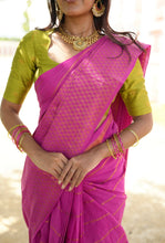 Gauri - Sungudi Cotton Saree Pink Plum and Neli Kolam Blouse