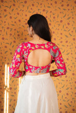 Vennila - Kalamkari Sequence Embroidered Top and Georgette Skirt