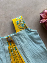 Virupa Kids Soft Cotton Panel Dress – Pastel Blue & Mustard Floral
