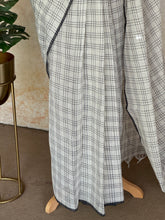 Nandita - Monochrome Checks Pure Cotton Saree with Contrast Floral Blouse