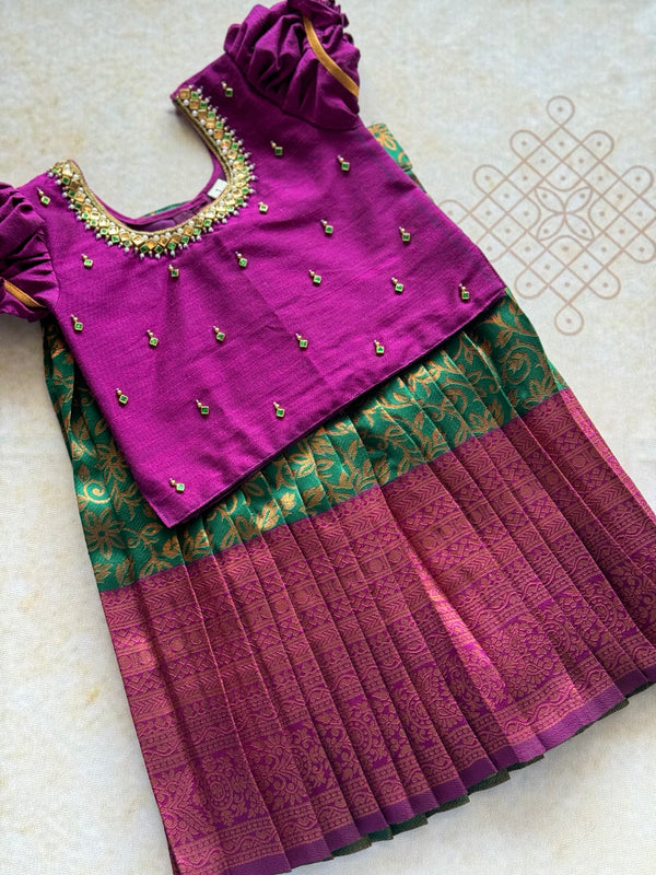 Kids Crop Top and Skirt - Pongal Collection