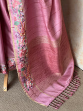 Vasantika - Pure Tussar Saree with Floral Embroidered Borders