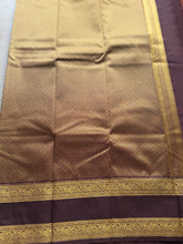 Semi Kanchi Silk Saree – Rust Orange & Deep Purple with Zari Buttas | Retta Petta Border