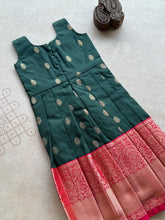 Anicham - 2 in 1 Deep Green Frock with Zari Border & Overcoat Express