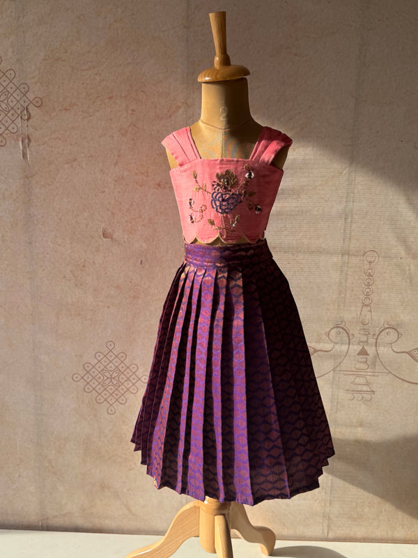 Brocade Crop Top and Skirt