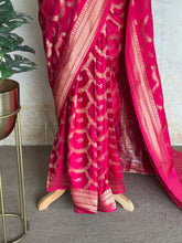 Vrishti - Mushru Satin Silk Saree with Antique Zari Jaal Weaving - Festive Edit