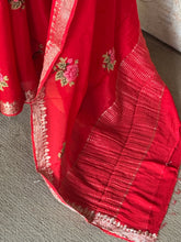 Vandita - Pure Chiffon Saree with Cross Stitch Floral Embroidery