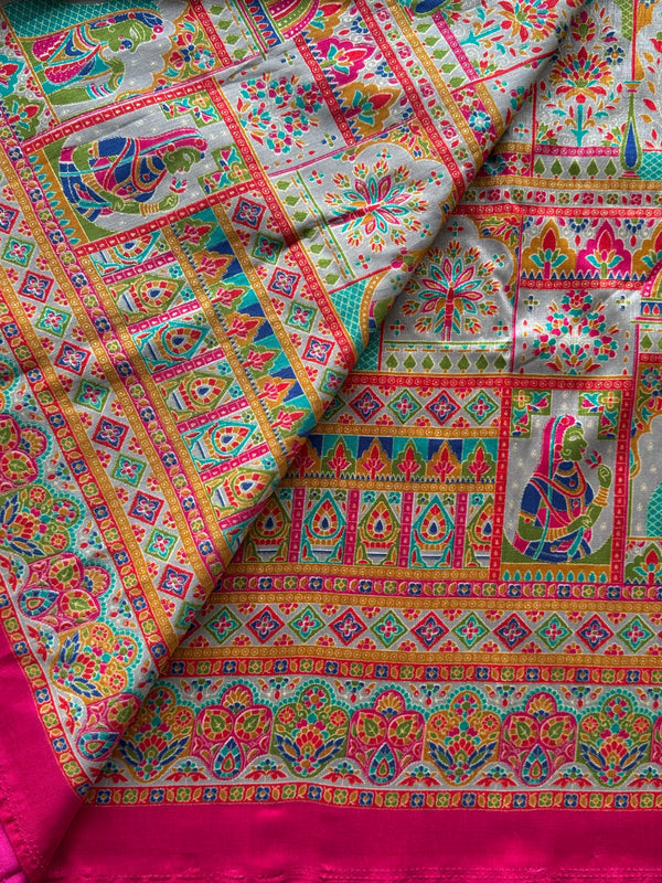 Soft Silk Raja Rani Palanquins Design Saree