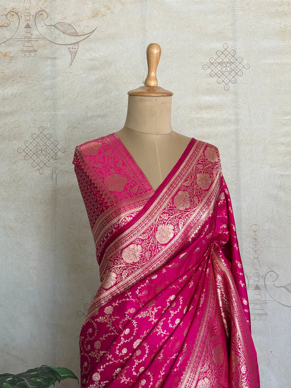 Mushru Katan Pure Banarasi Saree