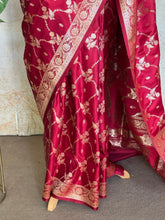 Yamini - Pure Banarasi Mushru Saree With Jaal Weaving