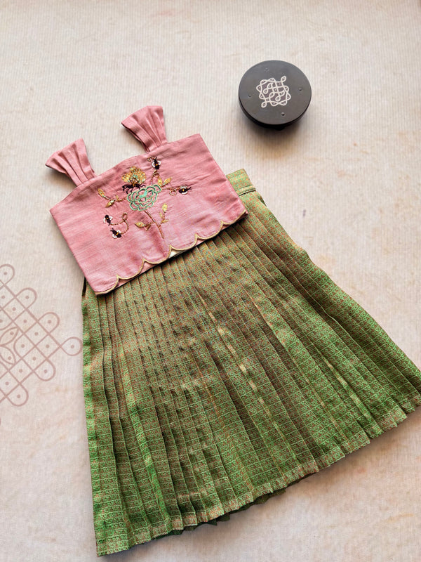 Brocade Crop Top and Skirt