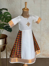 Thendral - Kids A-Line Dress – Kolam Hand Embroidery & Madras Checks