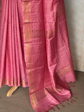 Ritambhara - Soft Tussar Zari Checks Saree