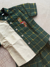 Magilan - Velum Mayilum Hand-Embroidered Boys Shirt & Trouser Set — South Indian Traditional Ethnic Wear Onam Edit