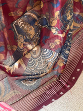 Parijata - Dola Silk With Kalamkari Prints And Zari Border