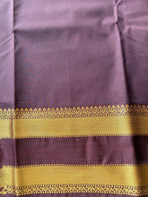 Semi Kanchi Silk Saree – Rust Orange & Deep Purple with Zari Buttas | Retta Petta Border