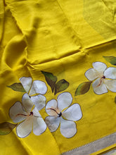 Mangalgiri Digital Printed Saree with Floral Print & Silver Zari Border