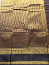 Semi Kanchi Silk Saree – Rust Orange & Deep Purple with Zari Buttas | Retta Petta Border