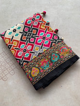 Ikkat Inspired Soft Silk Saree