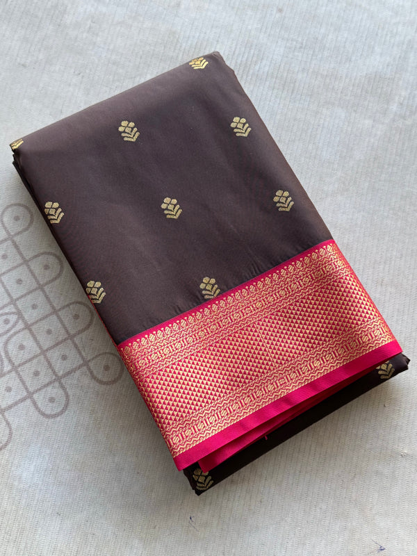 Semi Kanchi Silk Saree – Aramadam Mayilkan Border