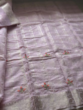 Ciranya Linen - Embroidered Kora Saree