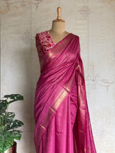 Ritambhara - Soft Tussar Zari Checks Saree