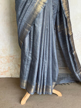 Ritambhara - Soft Tussar Zari Checks Saree