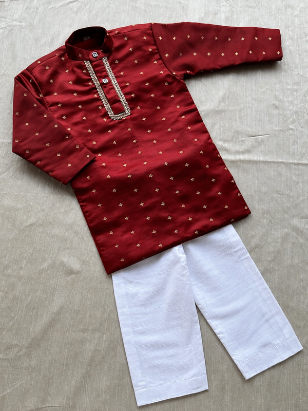 Milan - Raw Silk Kurta With Pants