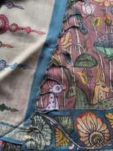 Gulmohar - Pen Kalamkari Tussar Silk Saree with Zari Border & Artistic Pallu