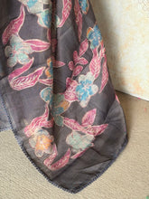 Shraddha - Linen Floral Applique Saree — Black Hakoba Lace Border