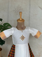 Thendral - Kids A-Line Dress – Kolam Hand Embroidery & Madras Checks