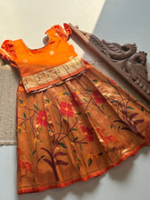 Skirt with bodice and peplum top -orange