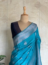 Savitha Pure Matka Silk Saree – Turquoise Blue with Silver Zari
