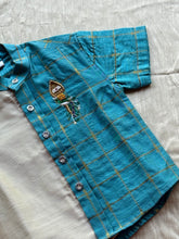 Magilan - Velum Mayilum Hand-Embroidered Boys Shirt & Trouser Set — South Indian Traditional Ethnic Wear Festive Edit