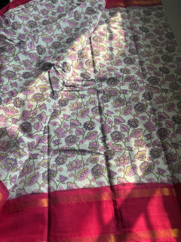 Sungudi Cotton Print Saree