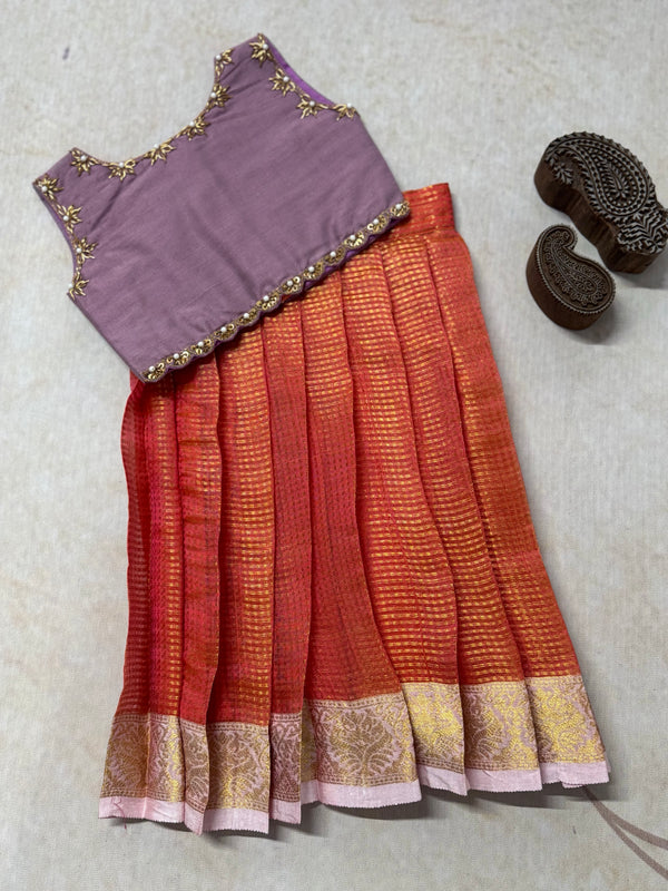 Glass Tissue Crop top and skirt  - Festive Styles