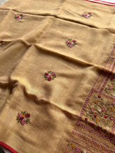 Ceya Linen Saree with Hand Floral Embroidery