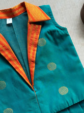 Anicham - 2 in 1 Teal Frock with Zari Border & Overcoat Express
