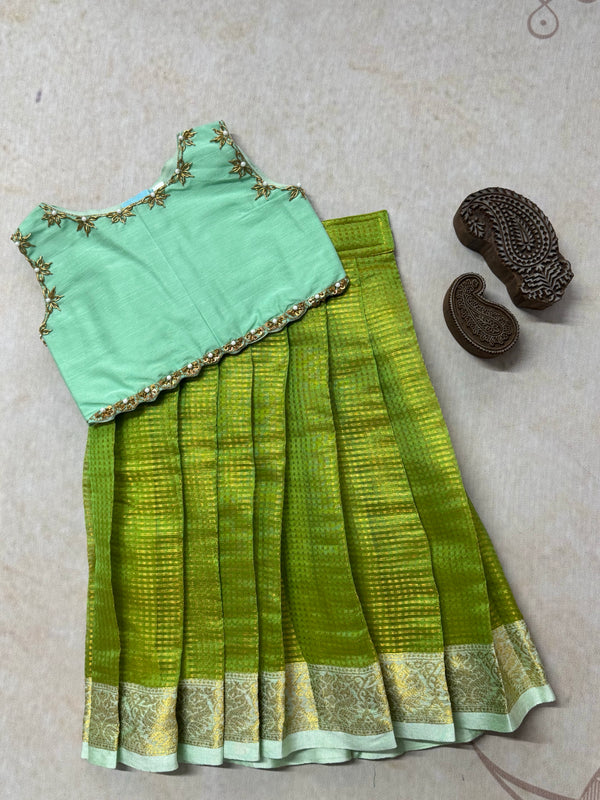 Glass Tissue Crop top and skirt  - Festive Styles