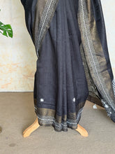 Rekha - Jute Linen Saree With Kantha Hand Embroidery