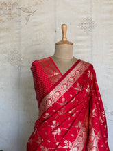 Yamini - Pure Banarasi Mushru Saree With Jaal Weaving