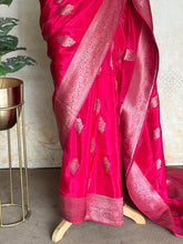 Savitha Pure Matka Silk Saree – Rani Pink with Rose Gold Border