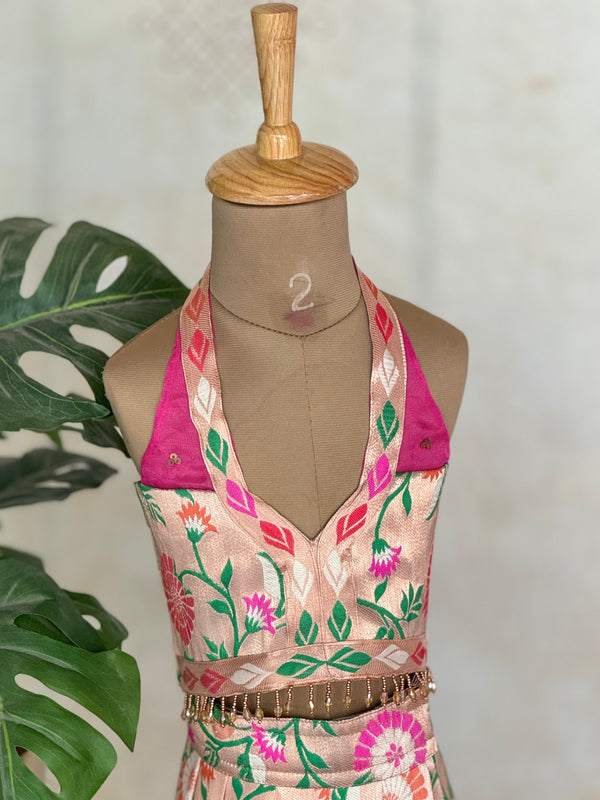 Banarasi Crop Top And Skirt