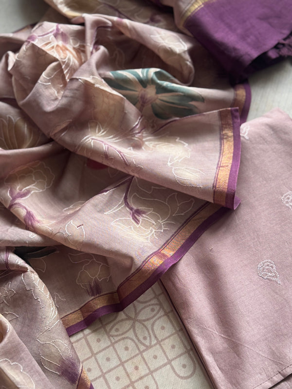 Chanderi Unstitched Salwar Suit Set